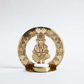 Ganesha T- Light Candle Holder Gold